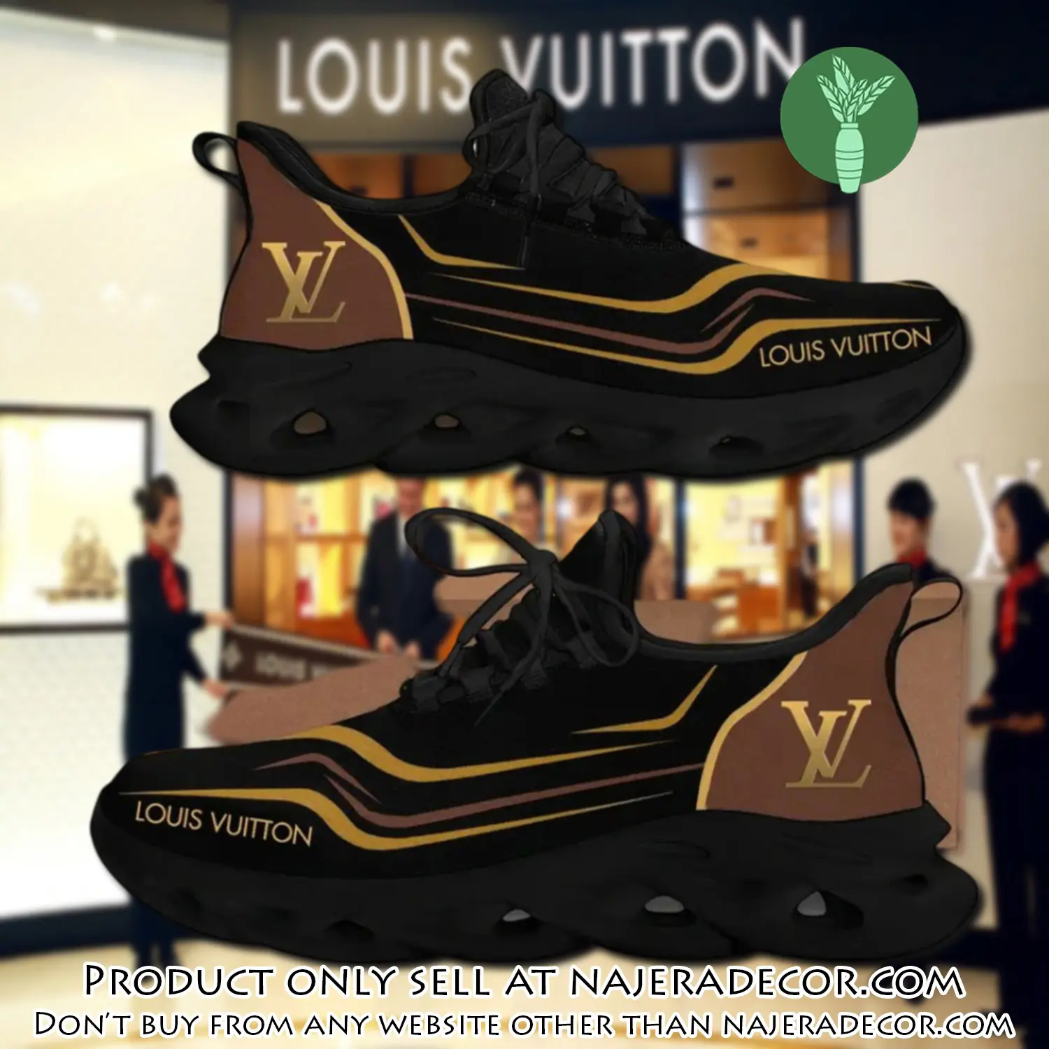 Louis vuitton yellow logo black premium max soul shoes luxury brand gifts for men women njr2654493